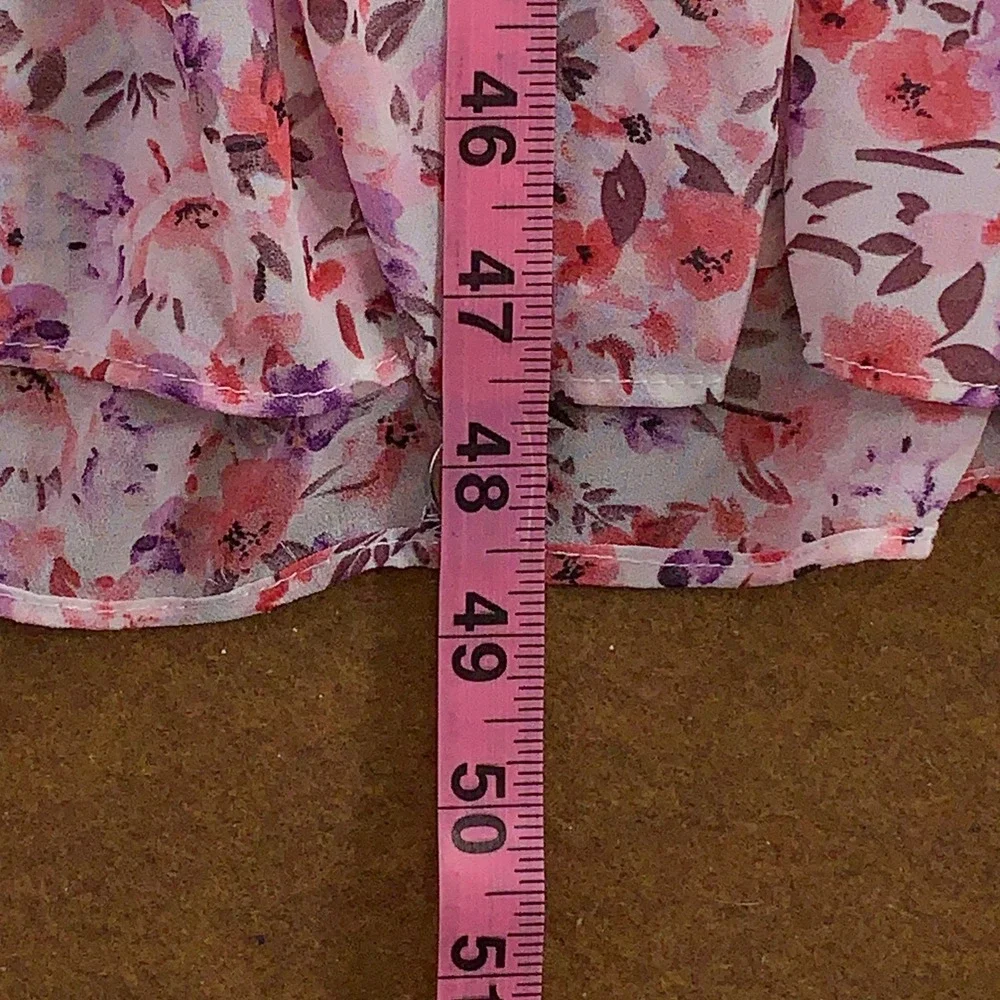 Fashion Nova Womens 3X Pink Shantel Chiffon Floral Maxi Dress NWT